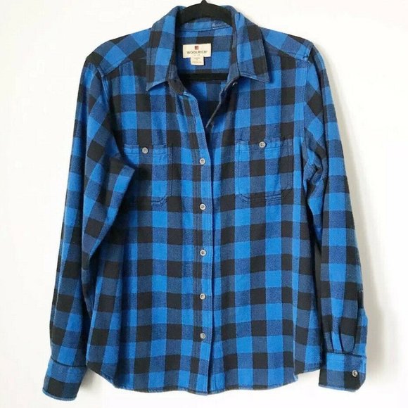 Woolrich Tops - Woolrich Black & Blue Plaid Flannel Button Up Top